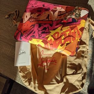 Christian Louboutin Loubicute Leather Clutch